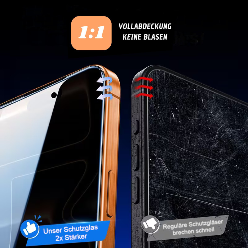 iphone schutzglas click & go blickschutz
